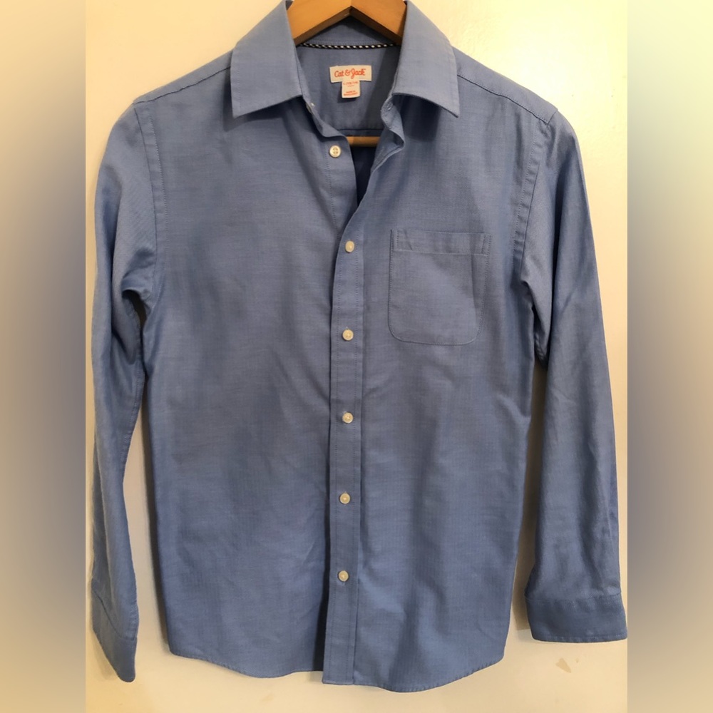 Cat and Jack Boys Button Down Oxford Dress Shirt Size 12